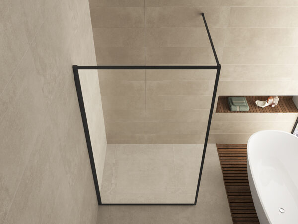 Square inloopdouche 1200 x 2000 x 10 mm nano helder glas/mat zwart - Afbeelding 2