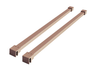 Slim set stabilisatiestangen 120 cm voor vrijstaande inloopdouches geborsteld koper