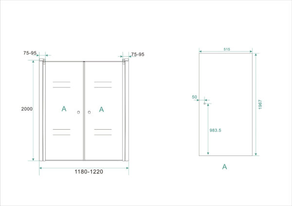 Pendeldeur in nis 1200x2000 6mm NANO glas - Afbeelding 5