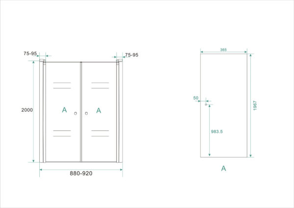 Pendeldeur in nis 900x2000 6mm NANO glas - Afbeelding 5