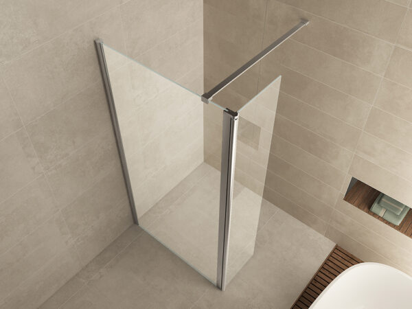 Comfort zijwand draaibaar 400 x 2000 x 10 mm nano helder glas/chroom - Afbeelding 2