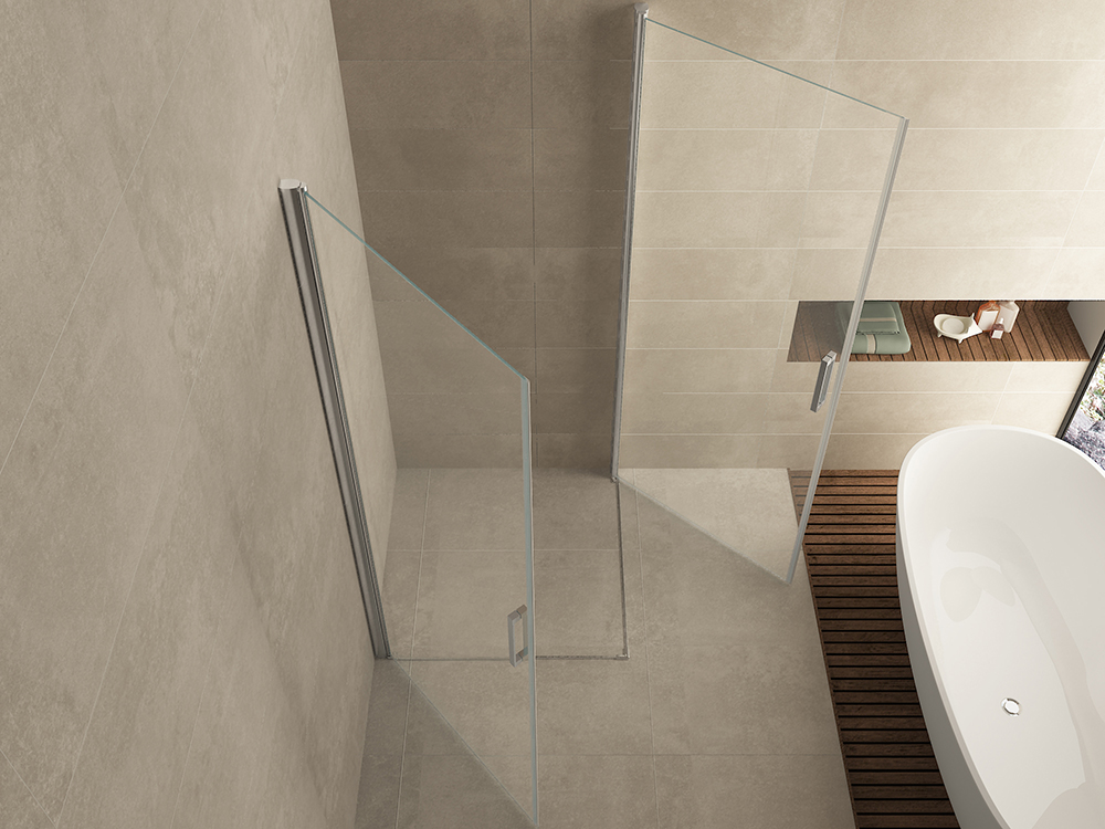 Wiesbaden Uni douchecabine met 2 draaideuren 90x90 cm chroom met helder glas 8mm NANO - Afbeelding 2