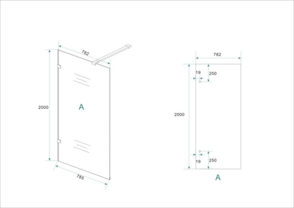 profielloze inloopdouche 800x2000 8mm NANO glas - Afbeelding 4
