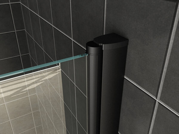 Orbit badwand draaibaar 800 x 1500 x 6 mm nano helder glas/mat zwart - Afbeelding 3