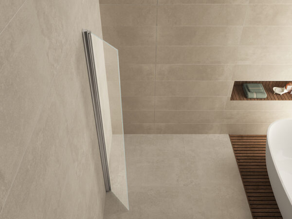 Comfort zijwand draaibaar met muurprofiel 400 x 2000 x 10 mm nano helder glas/chroom - Afbeelding 2