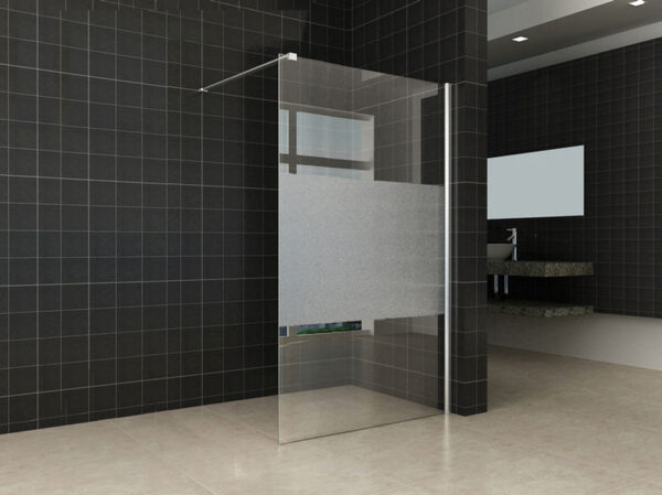 Comfort inloopdouche 1100 x 2000 x 10 mm nano helder glas met melkglas middenband/chroom - Afbeelding 2