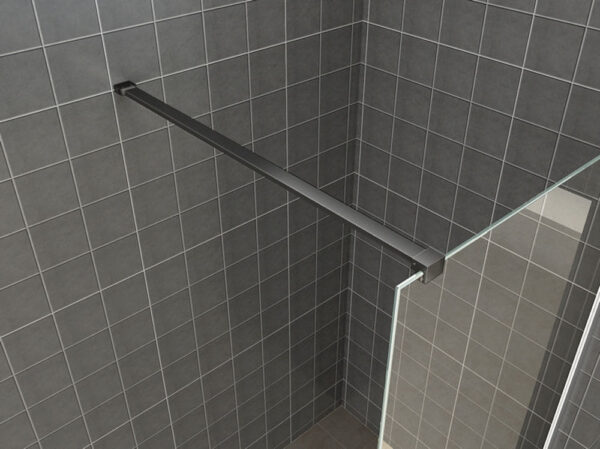 Wiesbaden inloopdouche safety glass nano 120x200x1 cm helder/mat zwart - Afbeelding 2