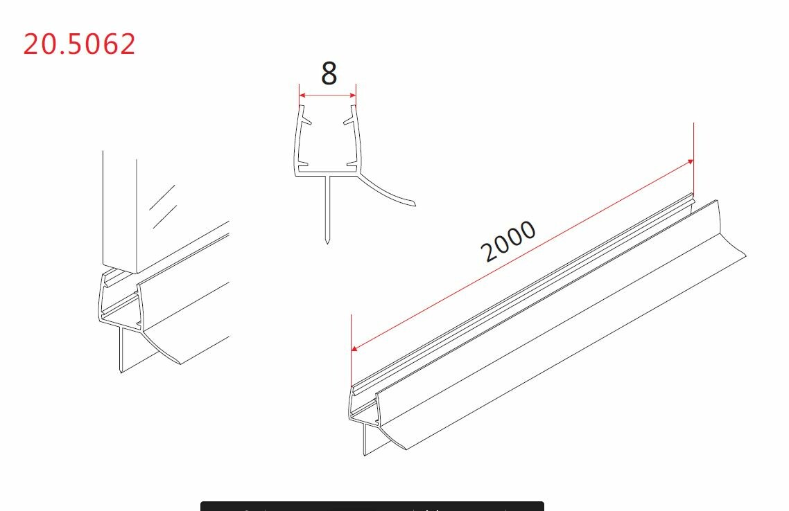 Wiesbaden rubberen waterkering 200 x 0,8 cm transparant - Afbeelding 4