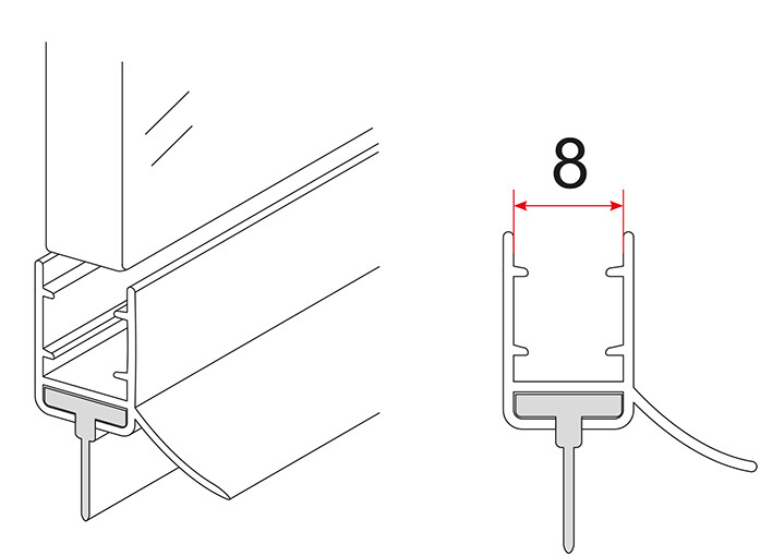 Wiesbaden rubberen waterkering 200 x 0,8 cm zwart - Afbeelding 2