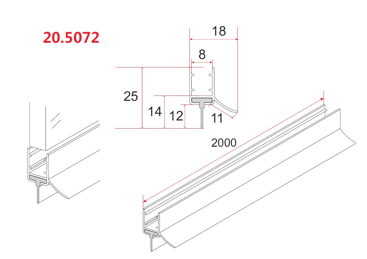 Wiesbaden rubberen waterkering 200 x 0,8 cm zwart - Afbeelding 3