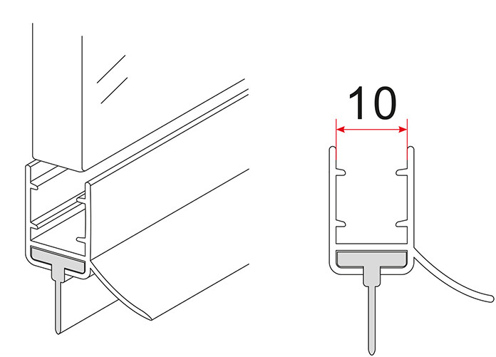 Wiesbaden rubberen waterkering 200 x 1 cm zwart - Afbeelding 3