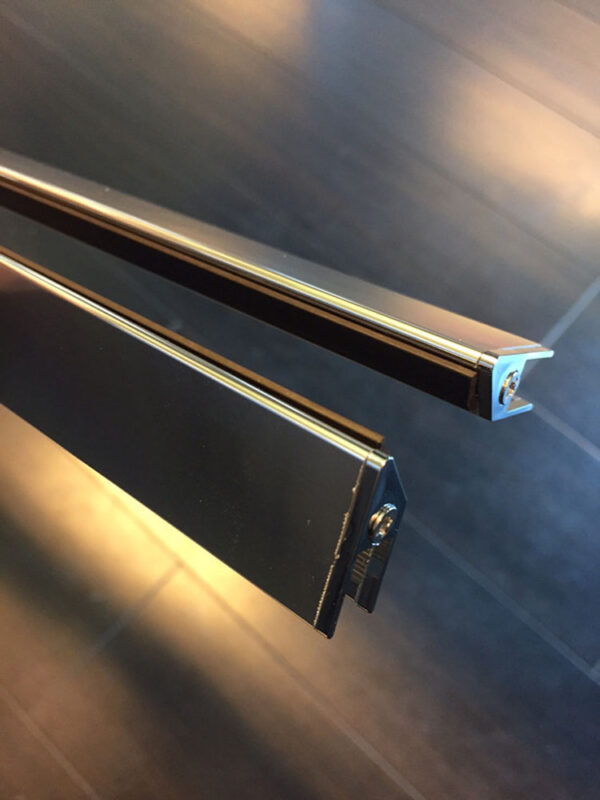 set magneetstrips 8mm chr. tbv swingdeur+wand - Afbeelding 2