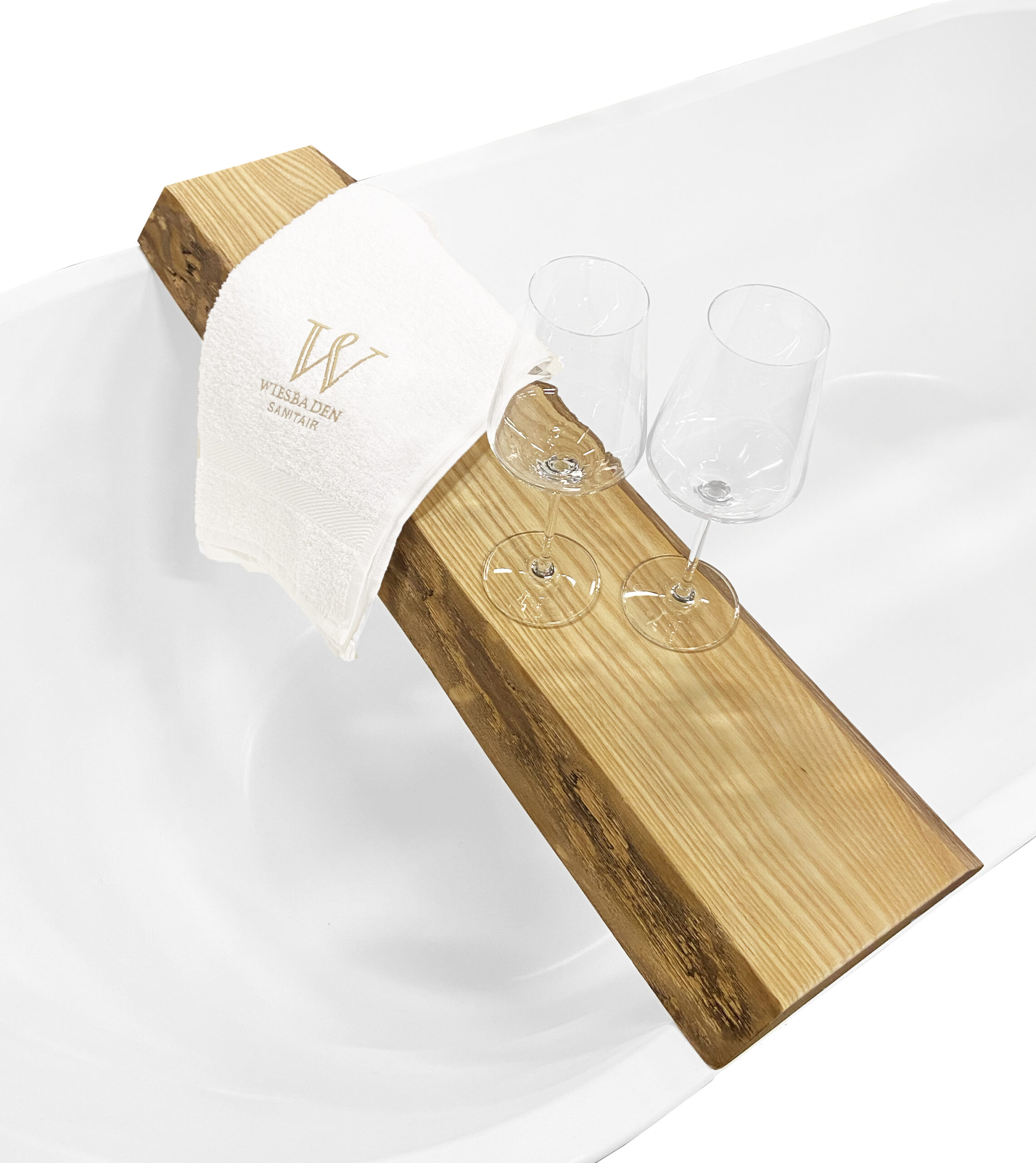 Wiesbaden OAK badplanchet 80 x 17/20 x 4 cm robuust eiken - Afbeelding 2