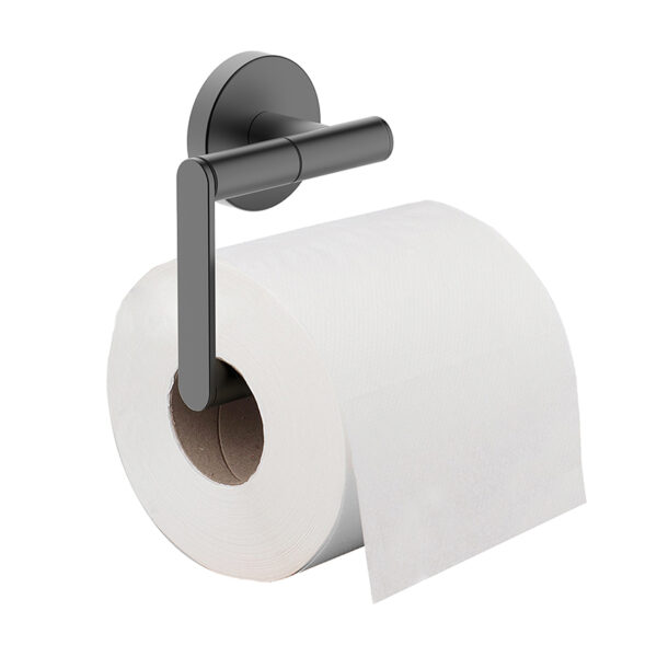 Alonzo toiletrolhouder zonder klep gunmetal - Afbeelding 2