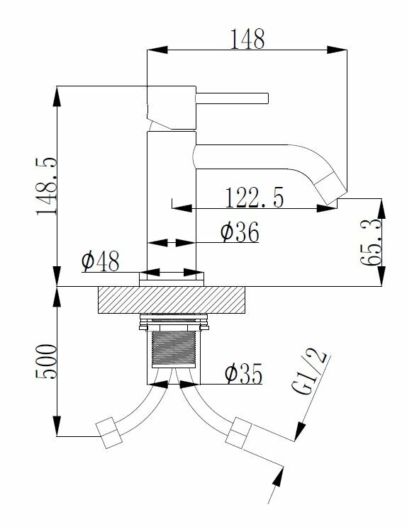 Wiesbaden Style wastafelkraan gunmetal - Afbeelding 2