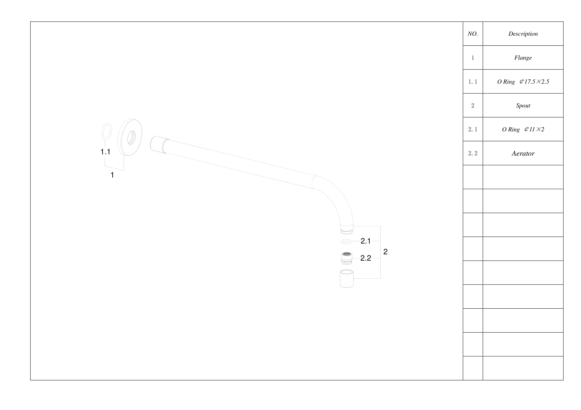 SLIM 18mm uitloop rond 30cm 1/2'' mat zwart - Afbeelding 2