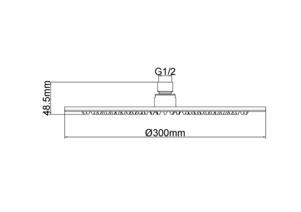 Caral hoofddouche rond 30 x 0,8 cm geborsteld brons koper - Afbeelding 2