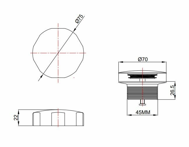 Doblar afbouwdeel badafvoer met overloop mat wit - Afbeelding 2