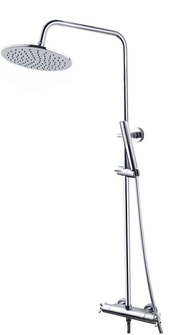 Cross thermostatische regendoucheset opbouw chroom - Afbeelding 2