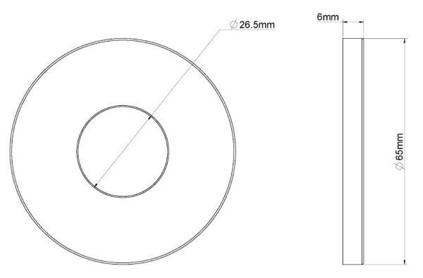 Losse rozet tbv inbouw-uitloop rond 1/2'' geborsteld messing - Afbeelding 2