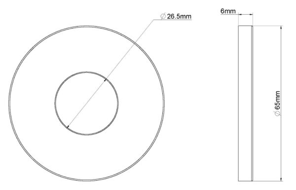 Losse rozet tbv inbouw-uitloop rond  1/2'' geborsteld koper - Afbeelding 2