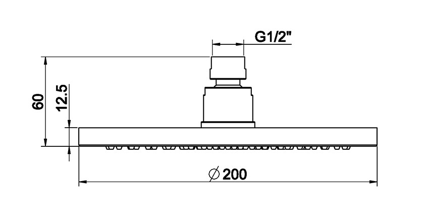 Caral hoofddouche rond 20 x 1,2 cm gunmetal - Afbeelding 2