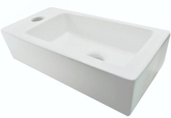 Rhea mini fontein links 36,5 x 18 x 9 cm keramiek mat wit - Afbeelding 2