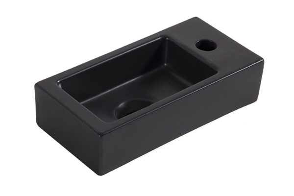 Rhea mini fontein rechts 36,5 x 18 x 9 cm keramiek mat zwart