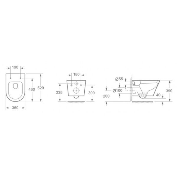 Vesta wandcloset met Flatline toiletzitting softclose en quick release glans wit - Afbeelding 3
