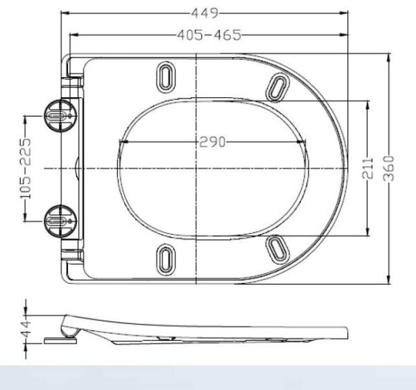 Vesta wandcloset rimless met Shade slim toiletzitting softclose en quick release mat zwart - Afbeelding 5