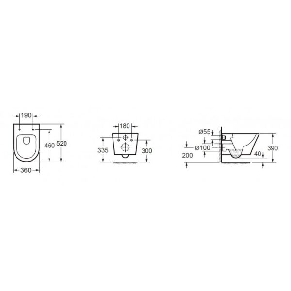 Vesta wandcloset rimless glans wit - Afbeelding 3