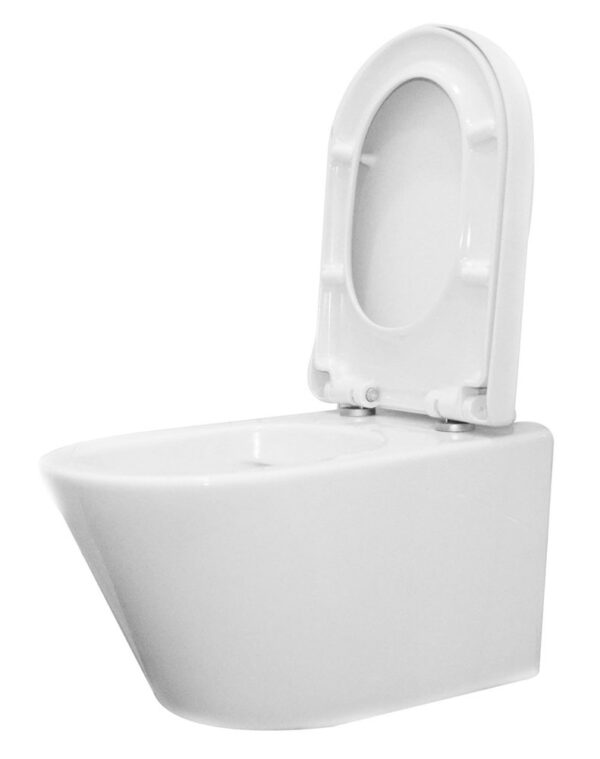 Vesta wandcloset rimless met Vesta toiletzitting softclose en quick release glans wit - Afbeelding 2