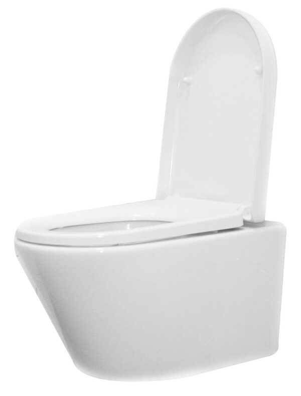 Vesta wandcloset rimless met Vesta toiletzitting softclose en quick release glans wit - Afbeelding 3