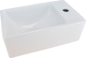 Rhea xxs fontein rechts 30,5 x 18 x 11 cm keramiek glans wit