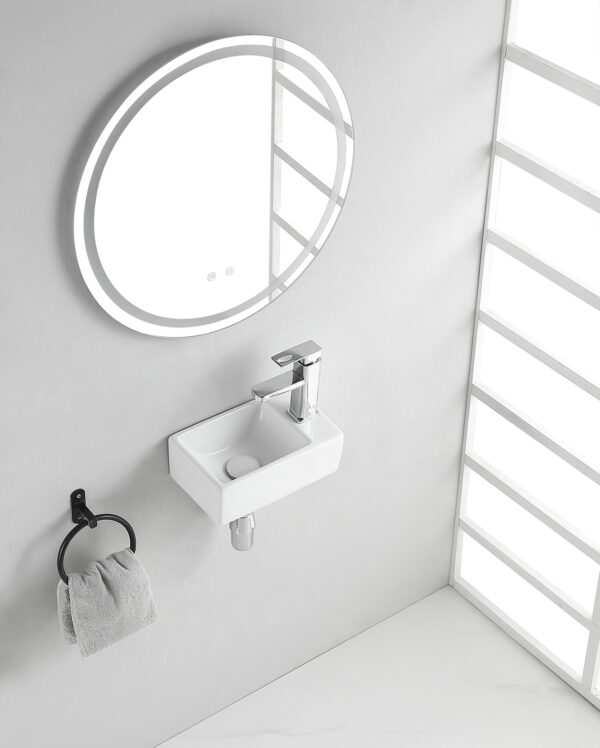 Rhea xxs fontein rechts 30,5 x 18 x 11 cm keramiek glans wit - Afbeelding 2