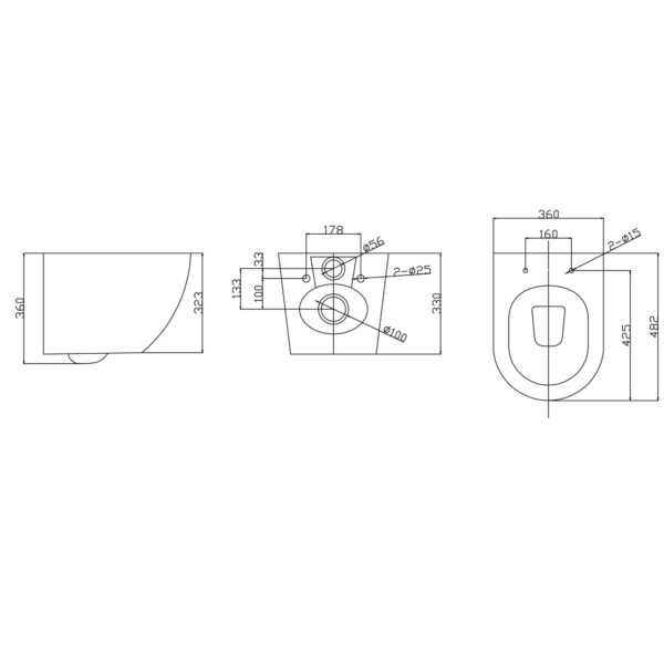 Nibiru rimless wandcloset met toiletzitting softclose en quick release glans wit - Afbeelding 3