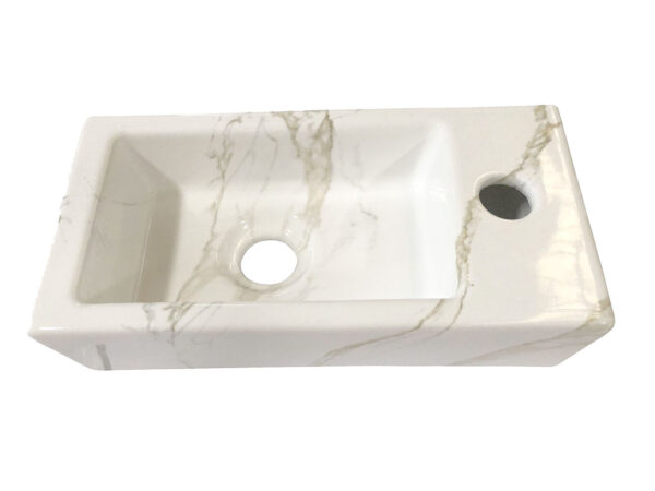 Rhea mini fontein rechts 36,5 x 18 x 9 cm keramiek carrara - Afbeelding 2