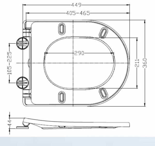 Vesta wandcloset rimless met Shade slim toiletzitting softclose en quick release glans wit - Afbeelding 4