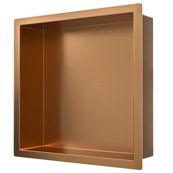 Demis inbouwnis 30 x 30 x 7 cm geborsteld brons koper - Afbeelding 2