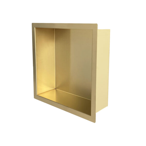 Demis inbouwnis 30 x 30 x 10 cm geborsteld messing - Afbeelding 2