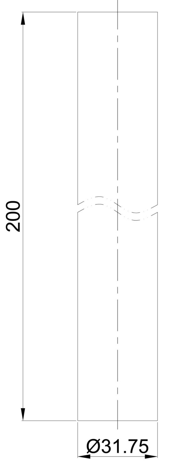 chroom muurbuizen 32mm lengte 200mm - Afbeelding 2