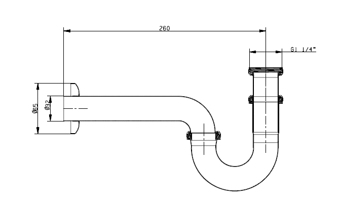 Buissifon 5/4" x 32 mm chroom - Afbeelding 2