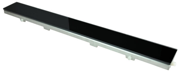 Wiesbaden glasrooster voor douchegoot 90 x 7 cm glanzend zwart - Afbeelding 4