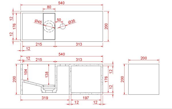 Wiesbaden Julia fontein Solid surface met nis 54 x 20 x 20 cm mat zwart - Afbeelding 3