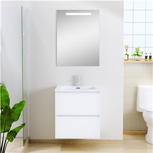 Sephia badmeubel compleet met LED spiegel 60 cm mat wit